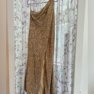 Elegant Sequin Gold Skirt